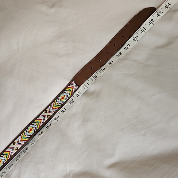 Genicci Brown Beaded Women's Belt.  Women's large - Picture 3 of 4